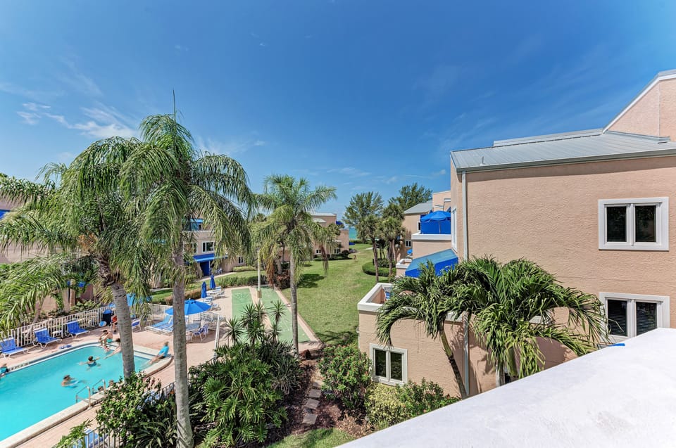 Welcome to our newly renovated condo.  Partial ocean view from our patio. 