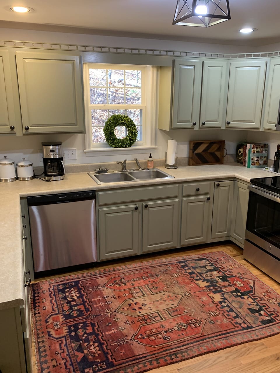 Kitchen with brand new stainless steel appliances