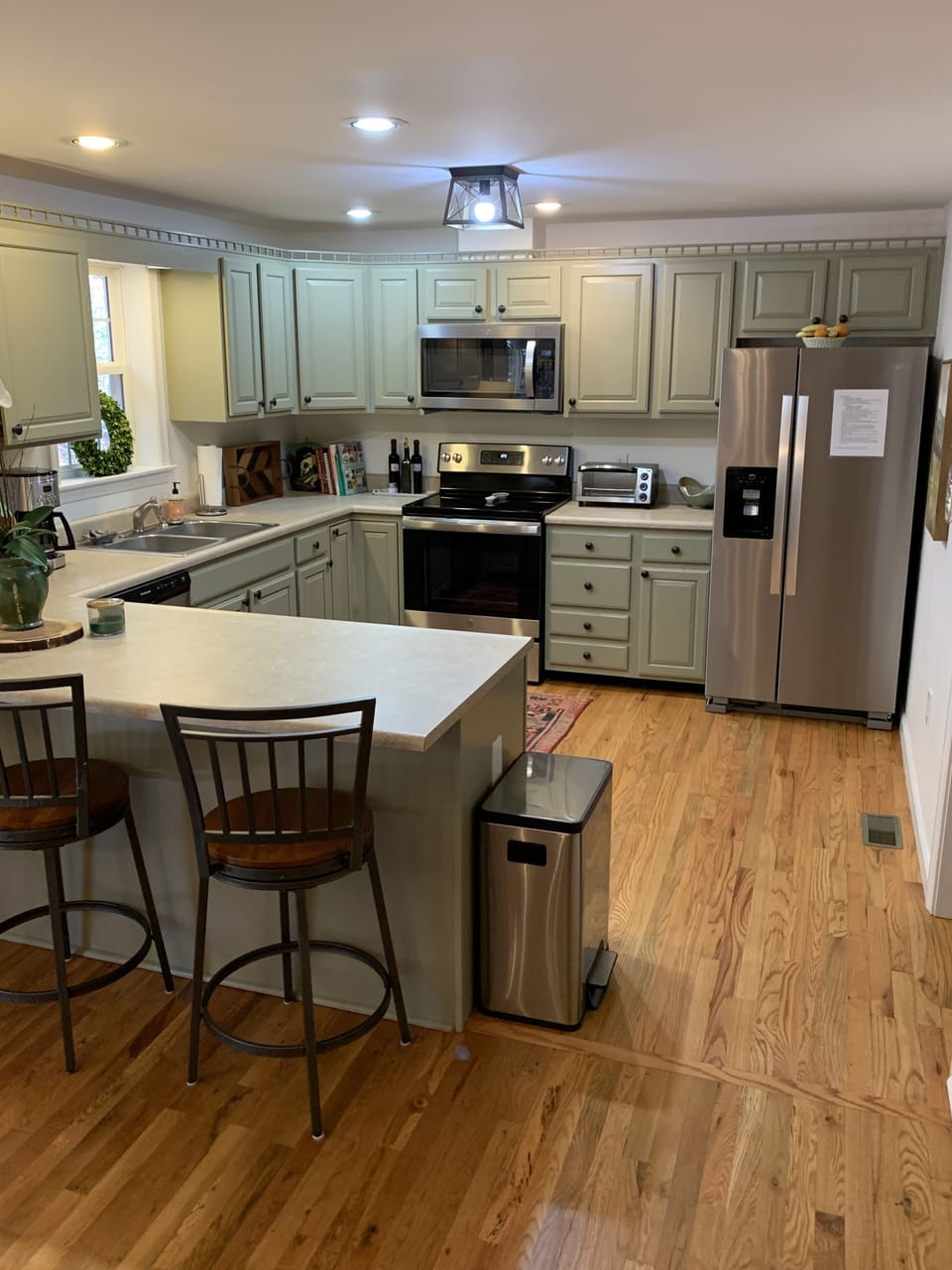 Kitchen with brand new stainless steel appliances