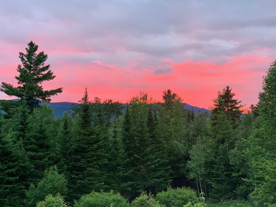 Sunset in early June from back deck