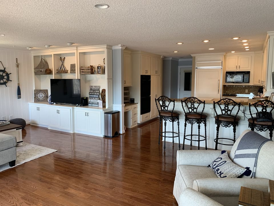 55” TV in the sitting area and swivel chairs to overlook the sunset