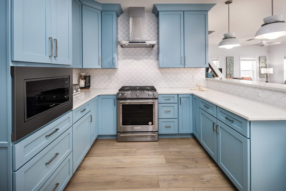 Fully stocked kitchen on the first level