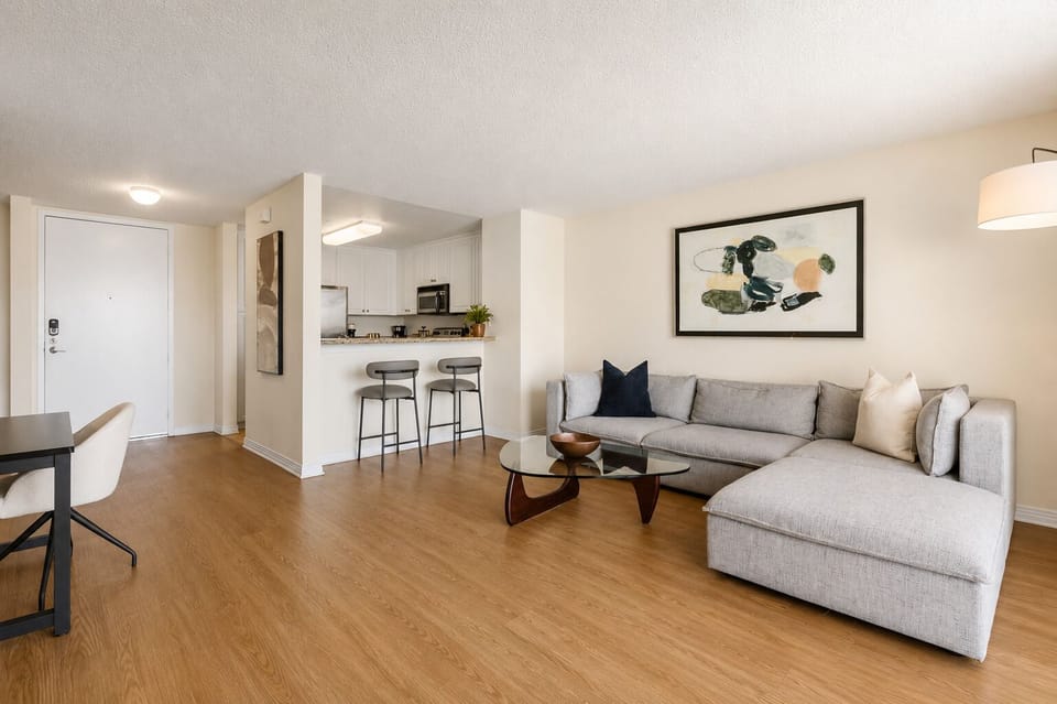 Open-concept living area with plenty of natural light