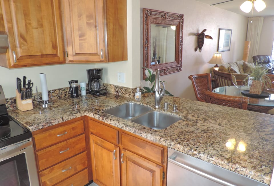 Coffee maker is available in the kitchen.