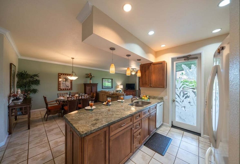 Spacious open-plan kitchen and living area