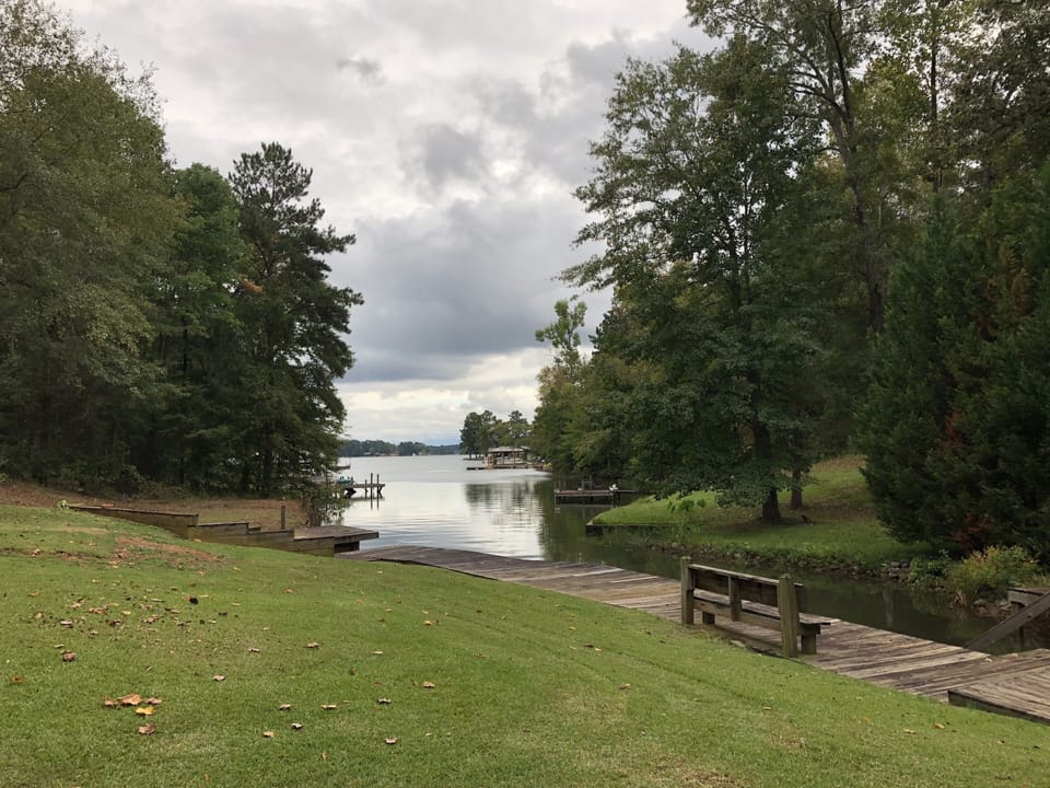 Backyard view to big water and full lake Access