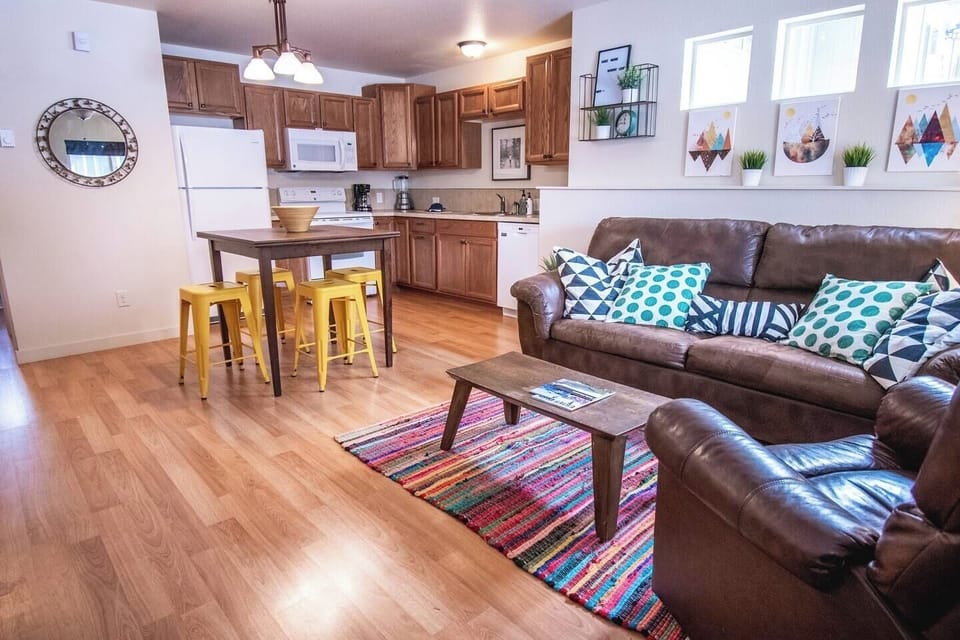 Living room and kitchen