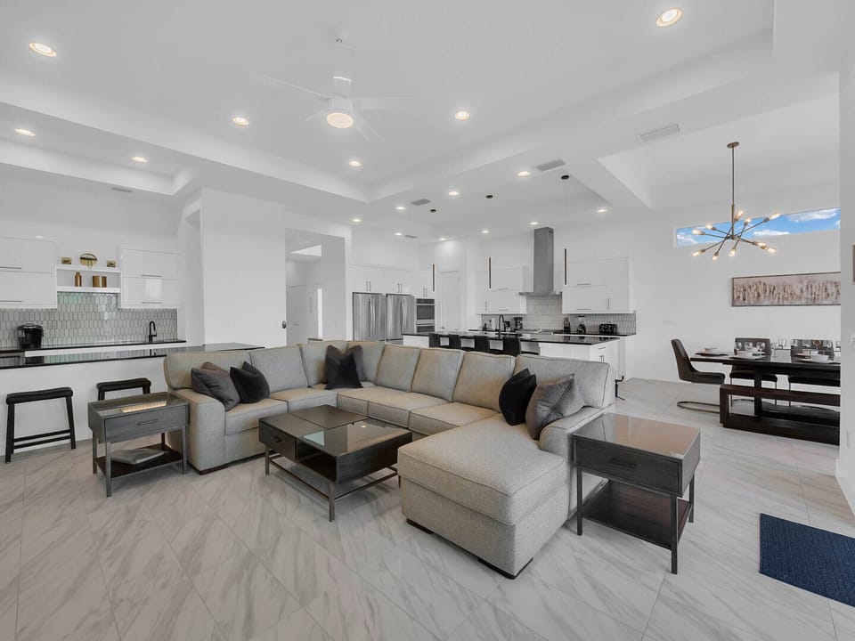 The large open-concept floor plan is great for bringing the whole family together