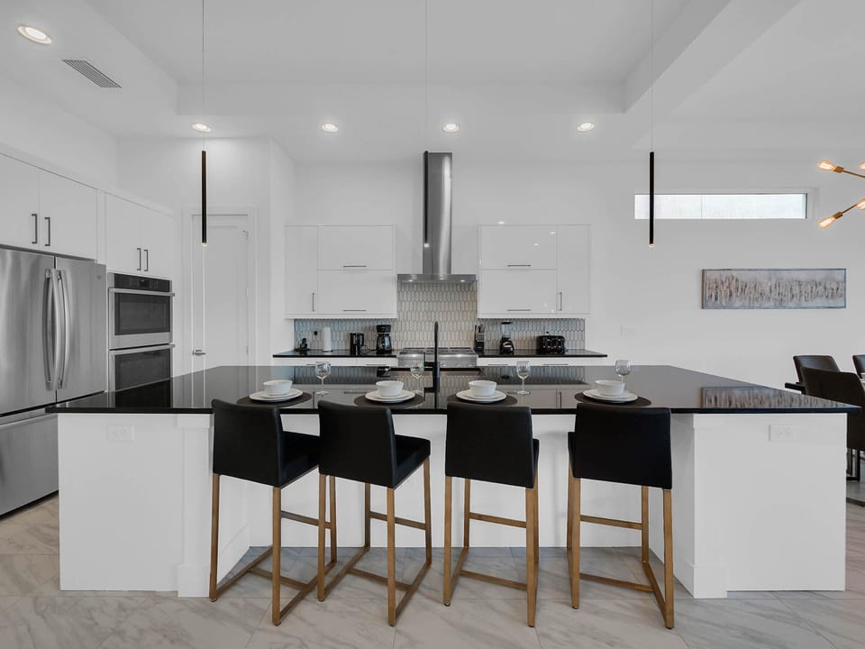 Sit and relax with a cup of coffee at the breakfast bar