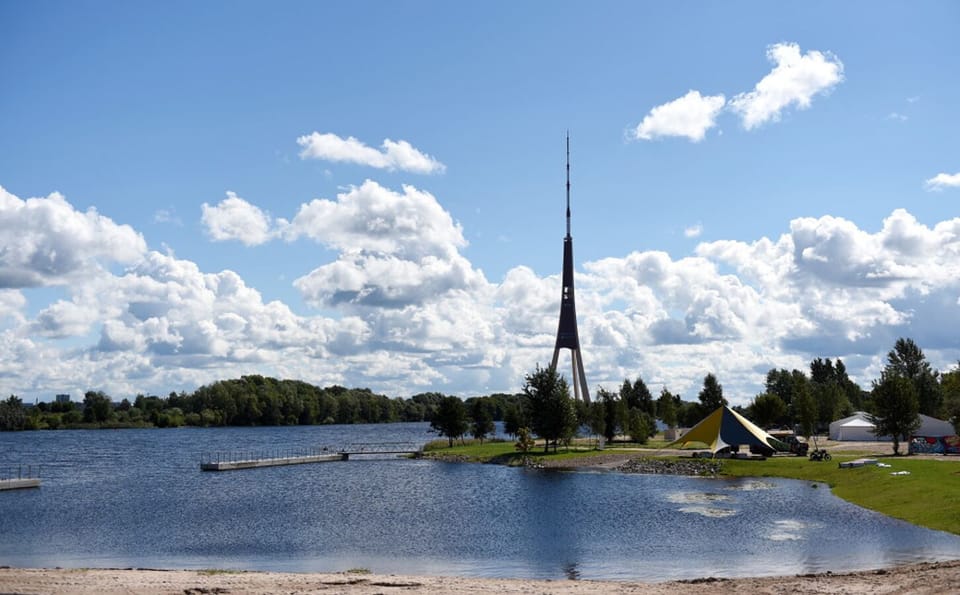 Lucavsala recreational park with swimming place. One bus stop from apartments.