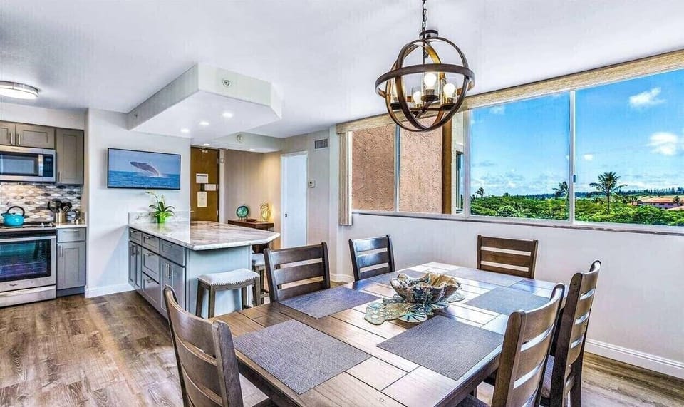 Dining area and kitchen.