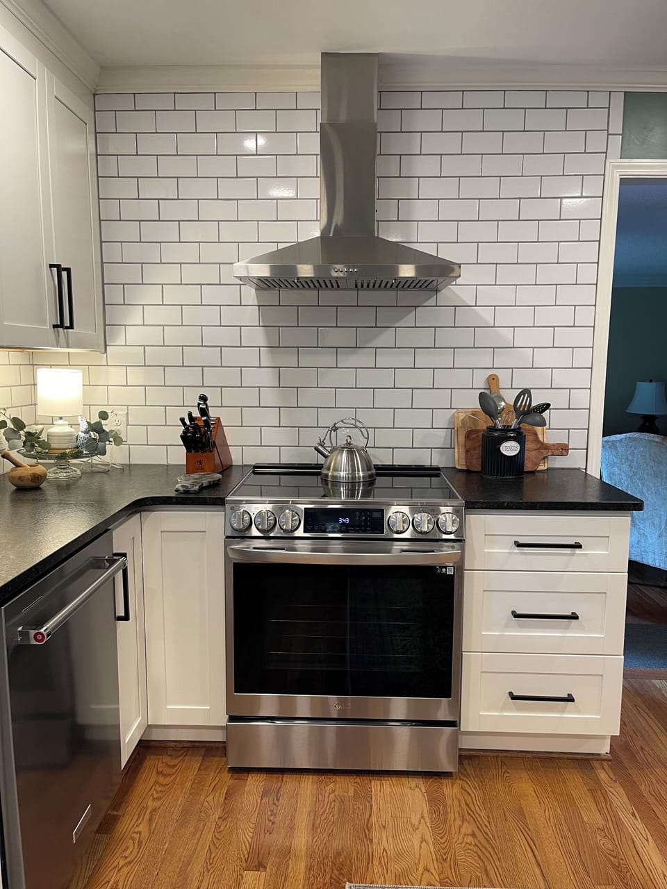 This newly renovated kitchen has everything you need for a comfortable stay.