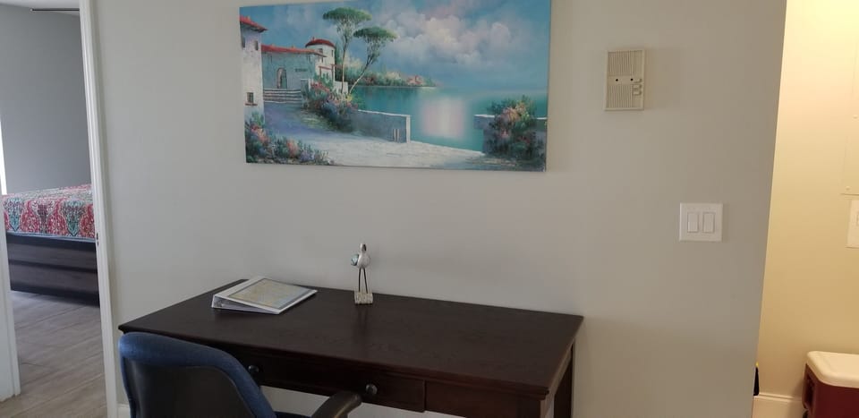 Work desk and high-speed internet access.