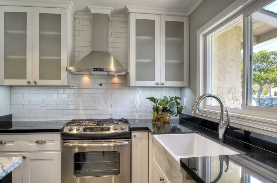 Updated kitchen (which faces front yard) with gas stove and pot filler.  
