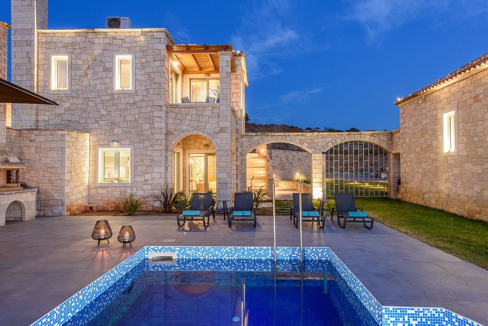Exterior pool view - night