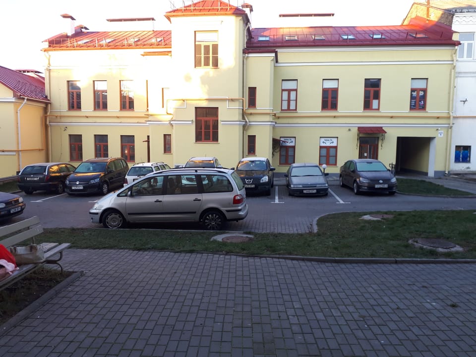 parking in front of the house