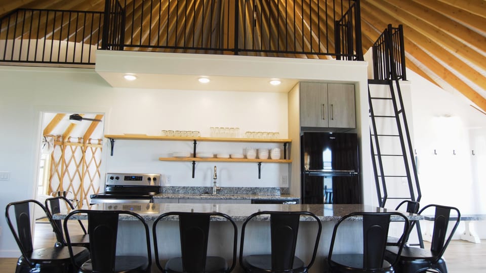Ladder to access loft area