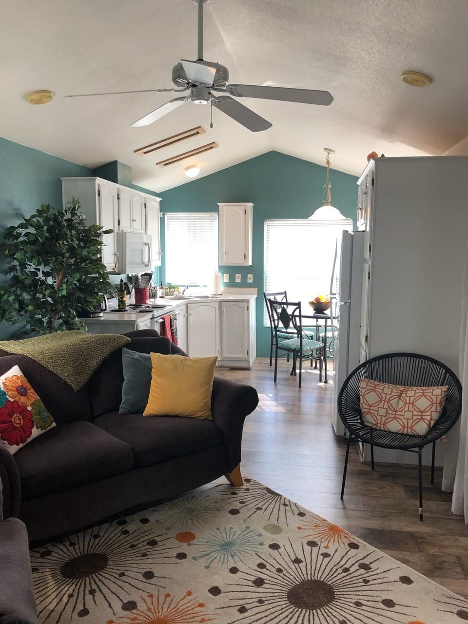 Kitchen, dining area, & family room
