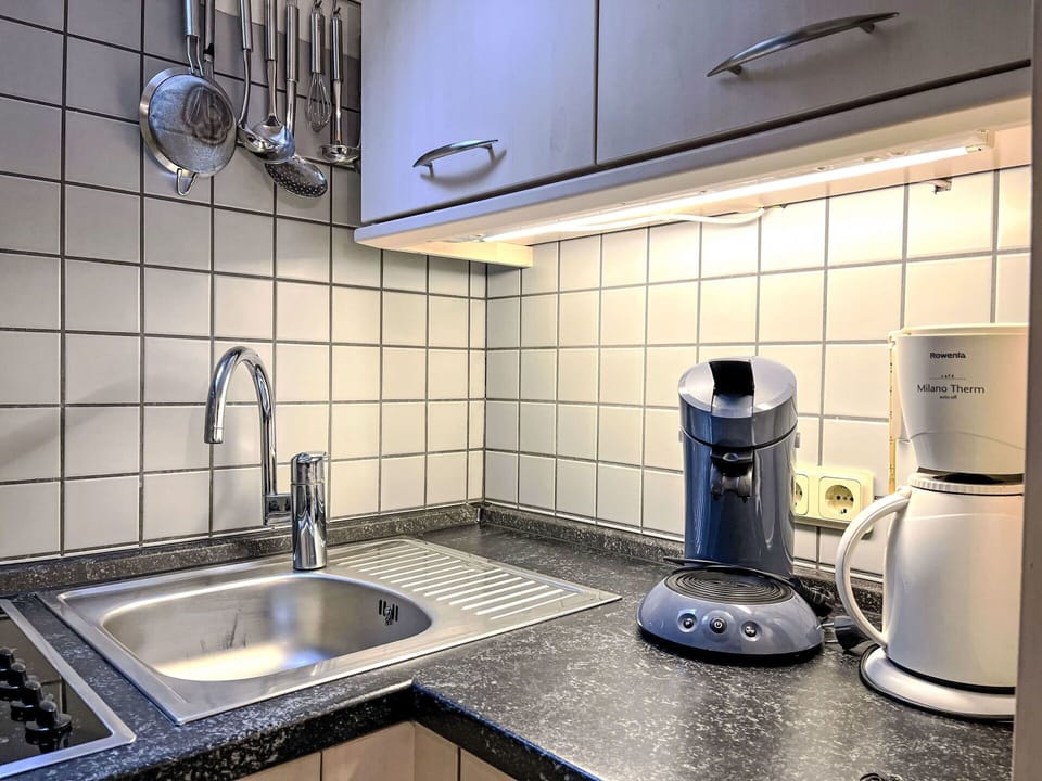 Tap, Kitchen Sink, Property, Plumbing Fixture, Sink, Kitchen, Countertop, Interior Design, Kitchen Appliance, Lighting