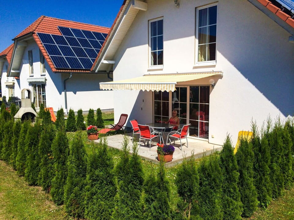 Building, Plant, Window, Green, Blue, House, Land Lot, Grass, Cottage, Tree
