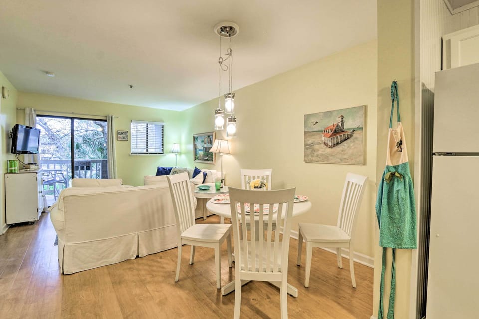 Beach-themed decor can be found throughout the condo.