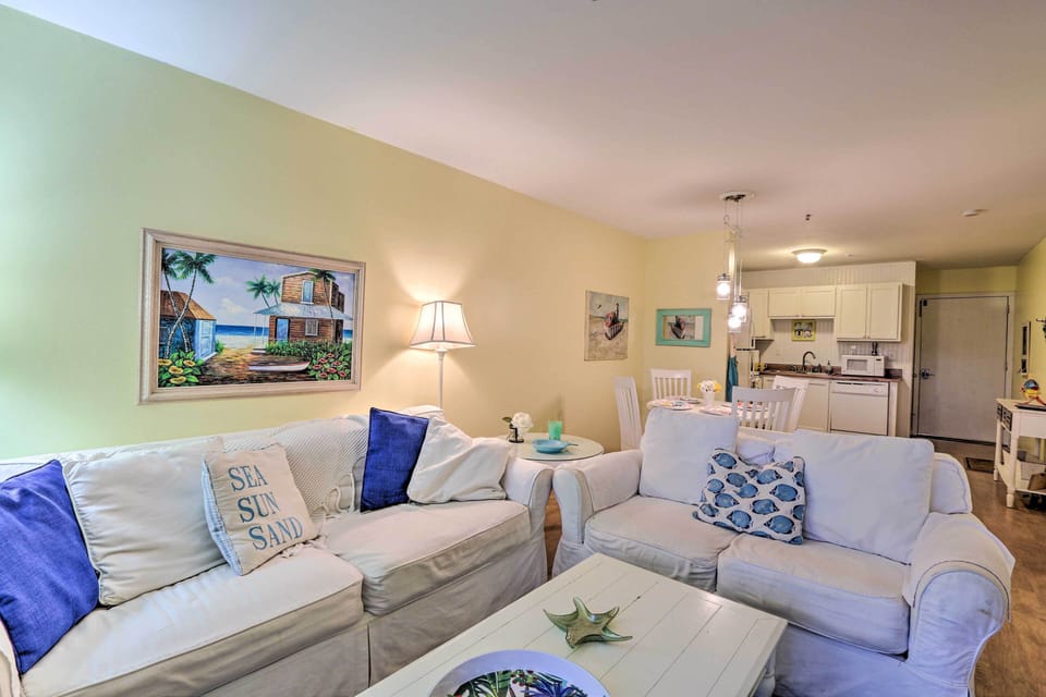 A living area hosts comfortable furnishings.