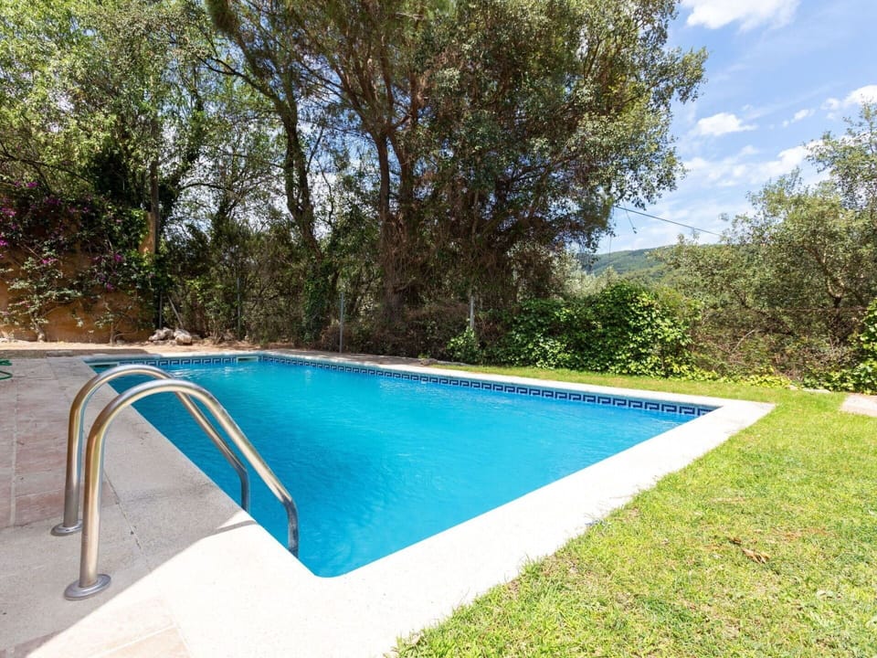 Water, Plant, Swimming Pool, Sky, Tree, Outdoor Furniture, Shade, Cloud, Rectangle, Grass