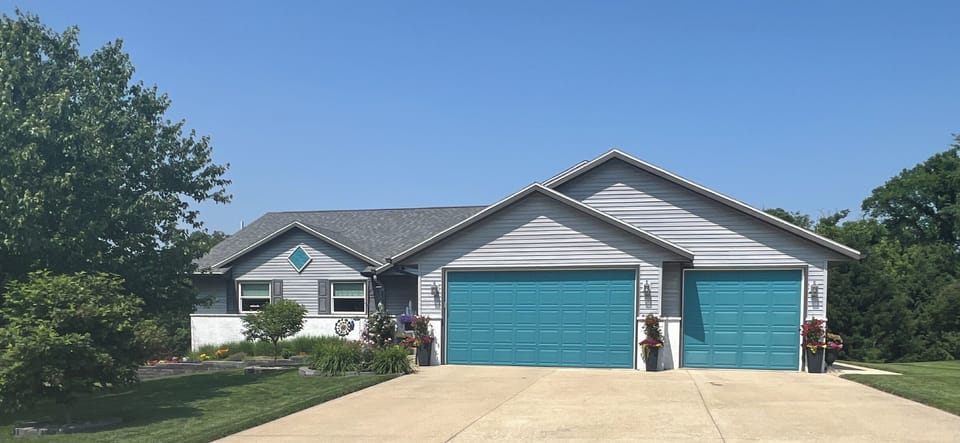 Front of Home, park in center of driveway no cars are parked in center of garage