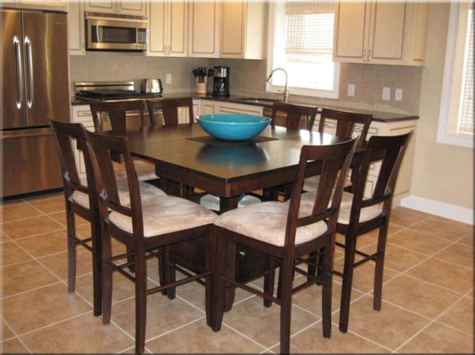 Kitchen has microwave, convection, and traditional oven.
