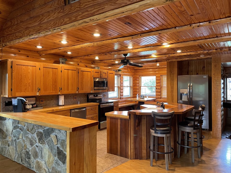 Custom built kitchen with cozy breakfast nook