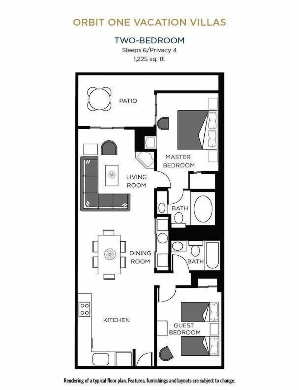 Orbit One Two Bedroom Floor Plan