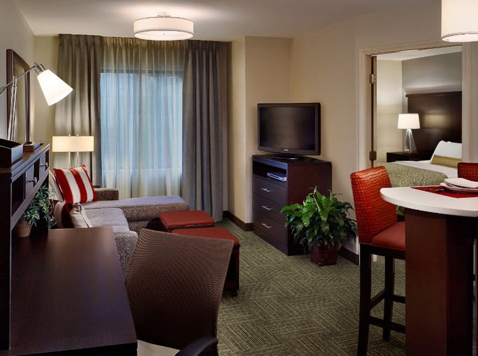 Kick back your feet and relax in the cozy living area.