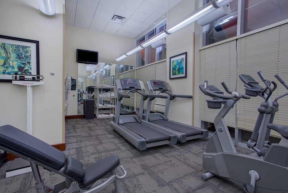 Get an early morning workout at the gym.