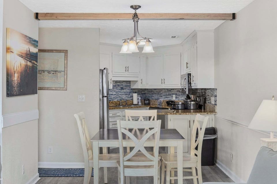View from living area into the dining/kitchen area!