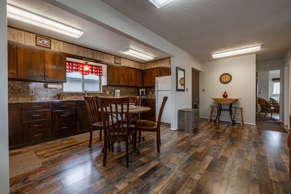 Open kitchen and dining room