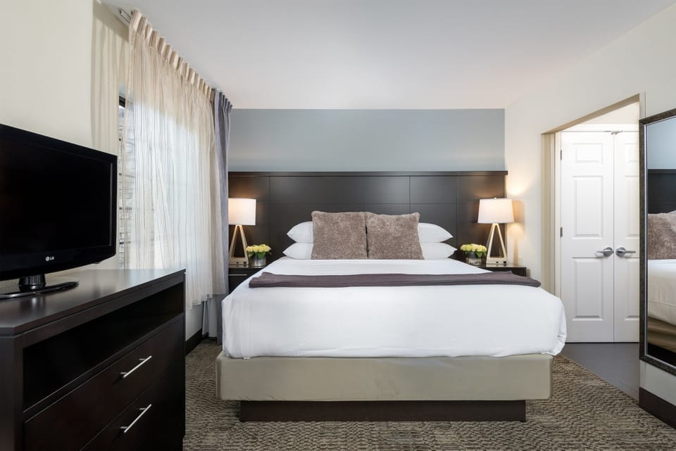 Drift to sleep in a comfortable bed after a wonderful day outside.