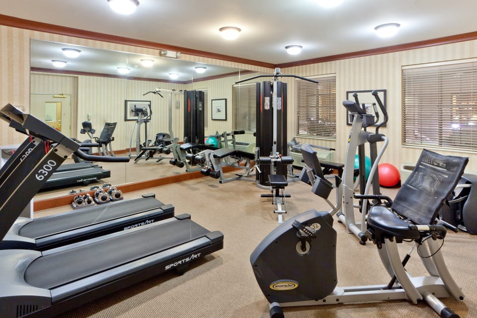 Keep up your fitness routine at the gym.