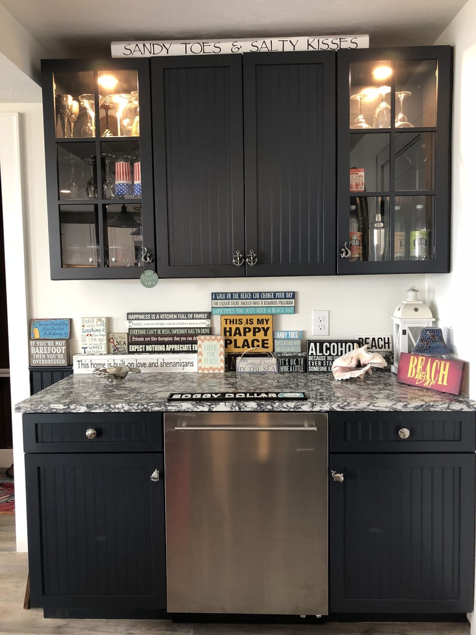 Separate bar area with additional beverage cooler is a bonus!