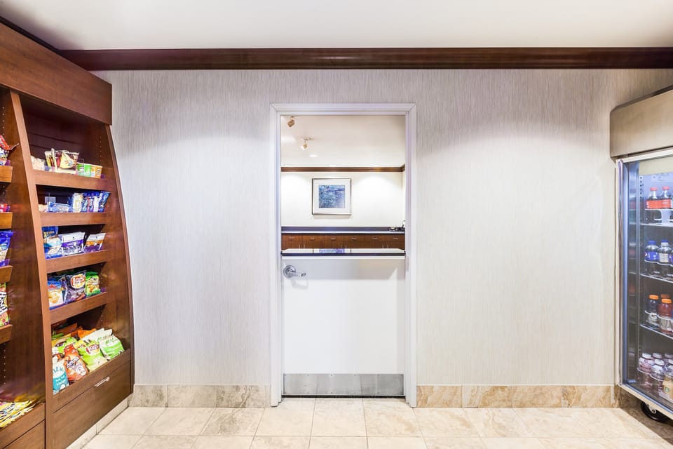 Purchase a snack at the on-site pantry.