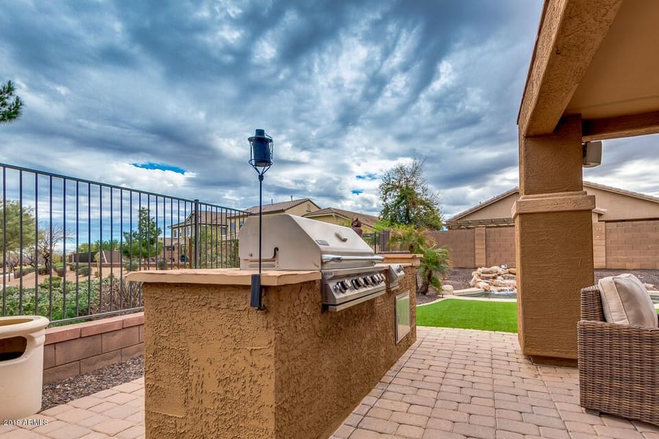 Natural gas BBQ.  Never worry about your propane tank running out.
