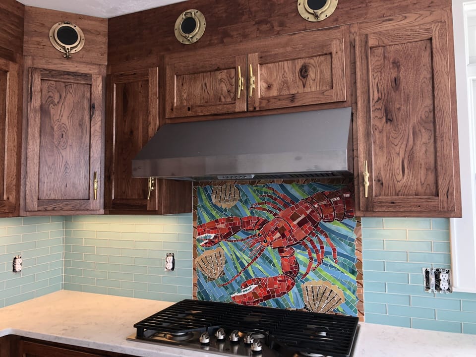 One of a kind custom backsplash