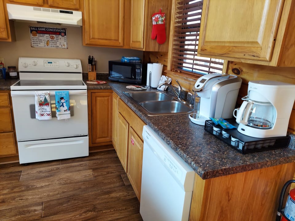 new countertops and flooring installed in the kitchen 
