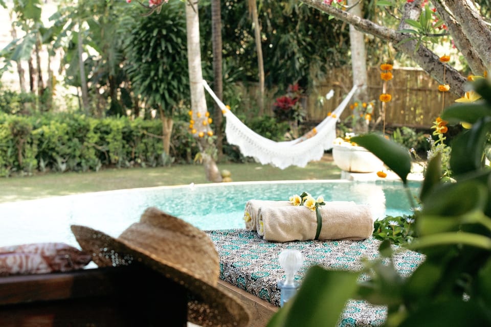 Relax in our garden hammock
