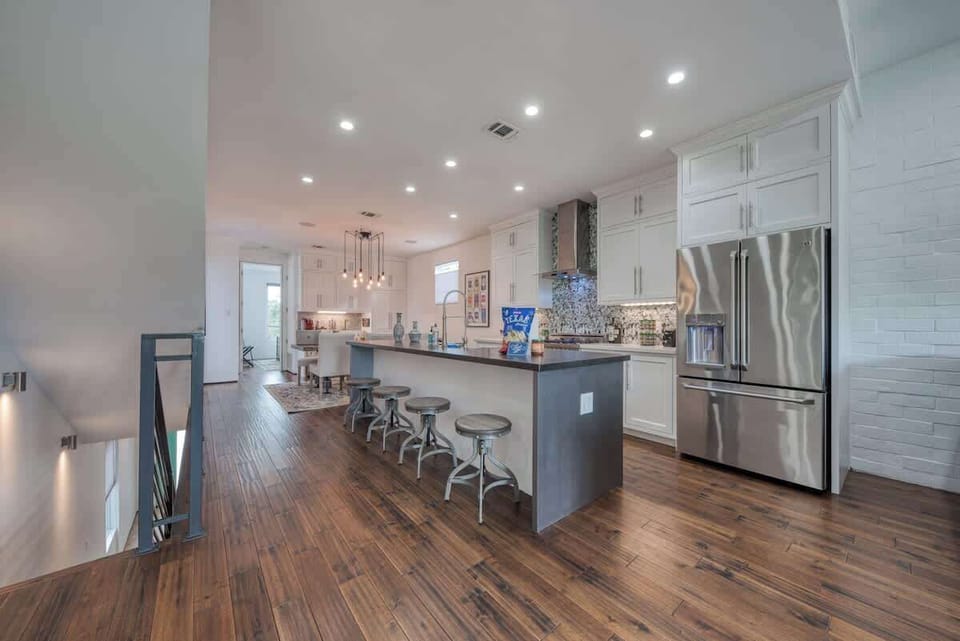 View toward Kitchen with large kitchen island with seating for 4