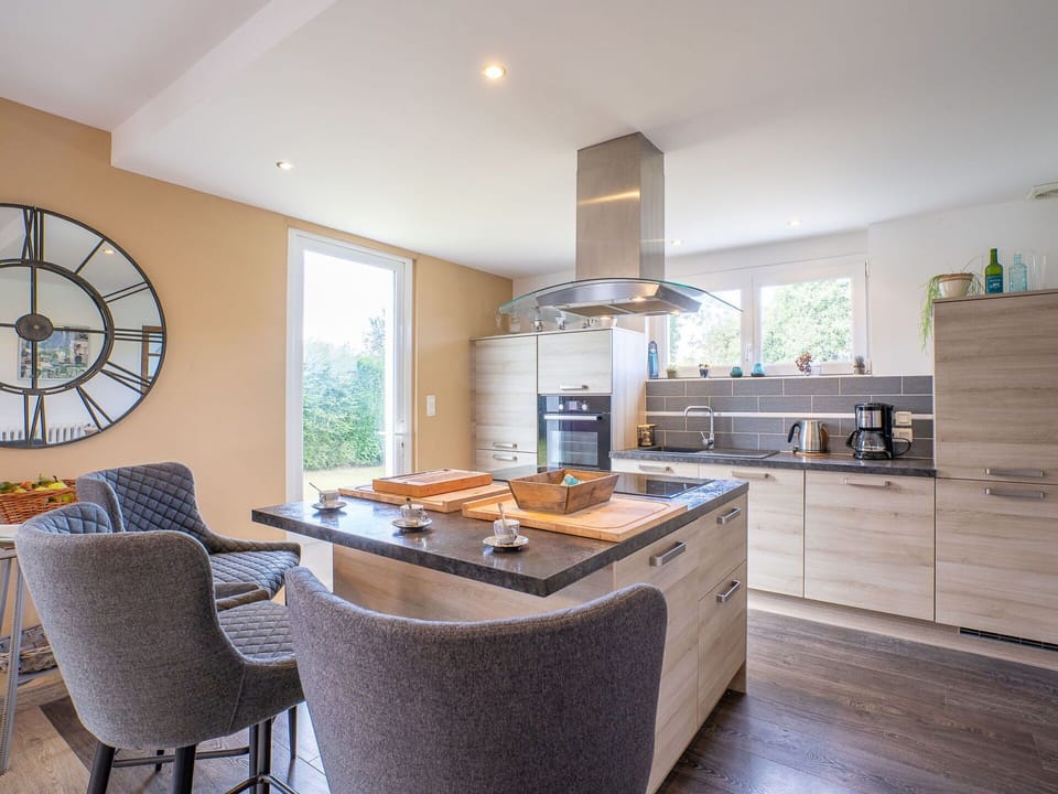 Cabinetry, Furniture, Countertop, Table, Chair, Kitchen, Wood, Interior Design, Window, Kitchen Appliance