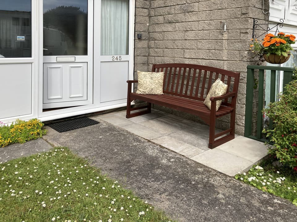 Your very own sun trap, nice to sit and relax and watch the world go by.