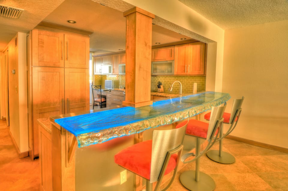 LED Lighted  glass bar counter with color selection