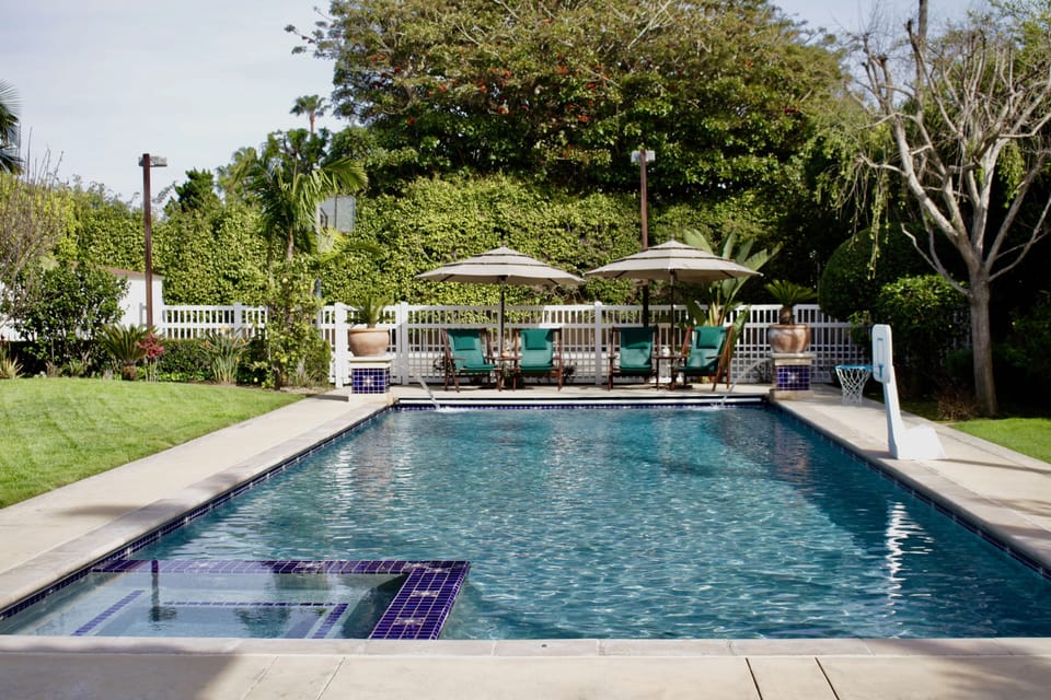 60ft by 20ft heated pool with heated large spa