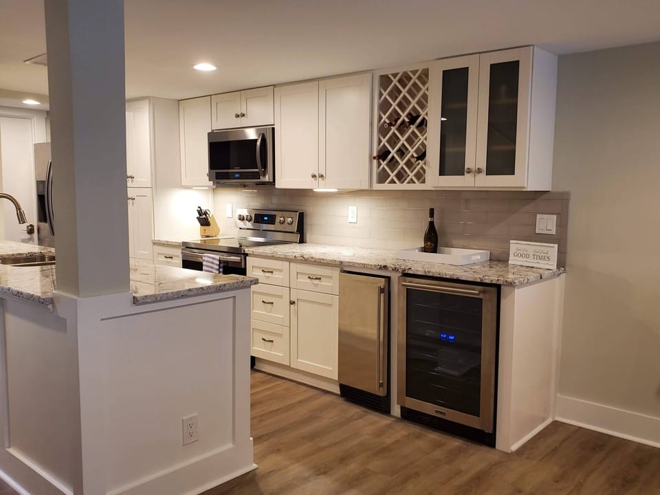 Keep all your beverages cool in the dual zone wine refrigerator.