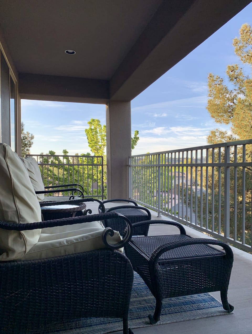 Large deck with walkout from master bedroom and living room.  